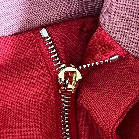 Paul Smith Women's Red Straight Slim Leg Trouser Pants Pink Trim Size 32 - Picture 8 of 8